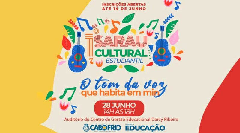Prefeitura de Cabo Frio abre inscrições para o 1° Sarau Cultural Estudantil