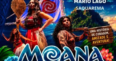 Espetáculo infantil Moana com teatro música e dança