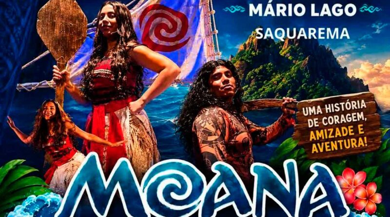 Espetáculo infantil Moana com teatro música e dança