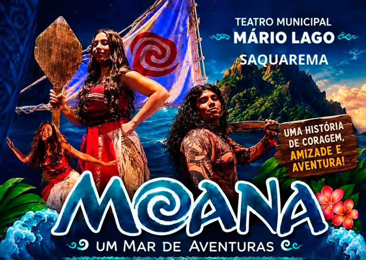 Espetáculo infantil Moana com teatro música e dança
