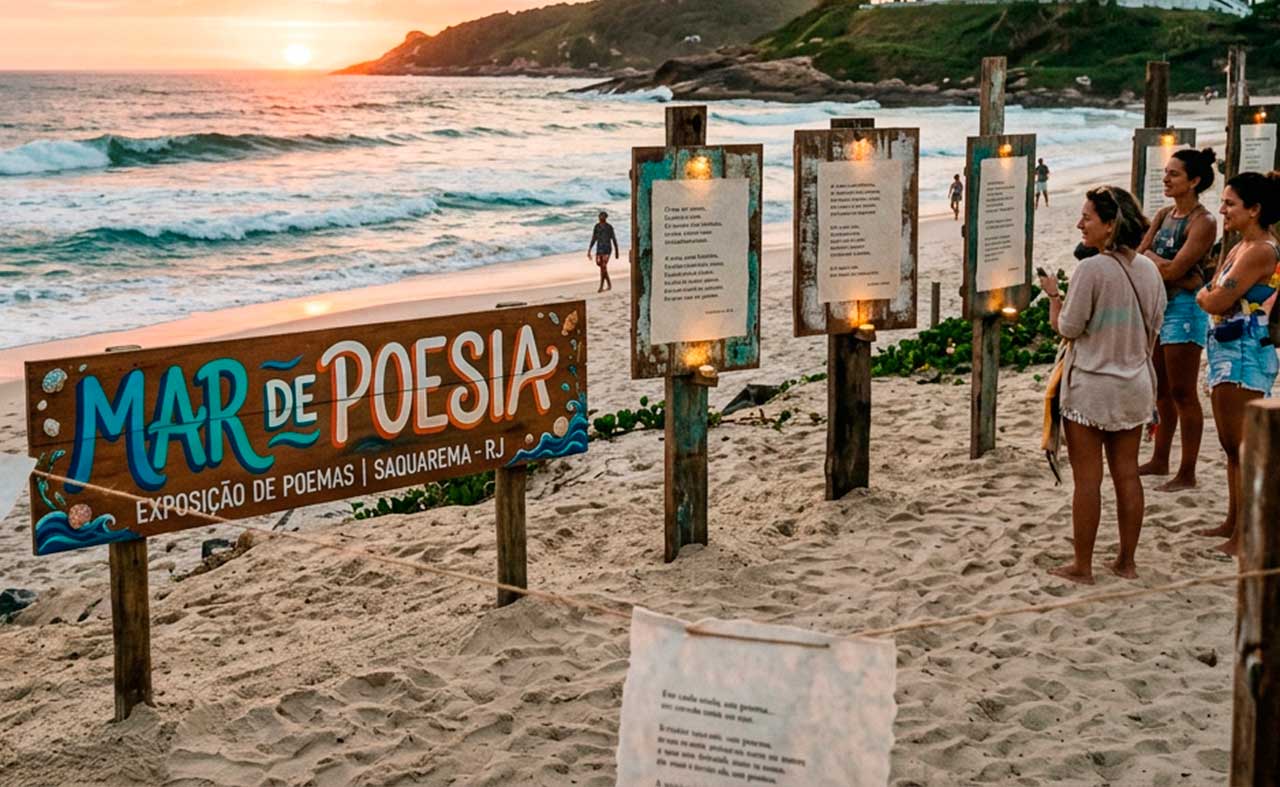 Exposição literária Mar de Poesia recebe poemas de moradores de Saquarema